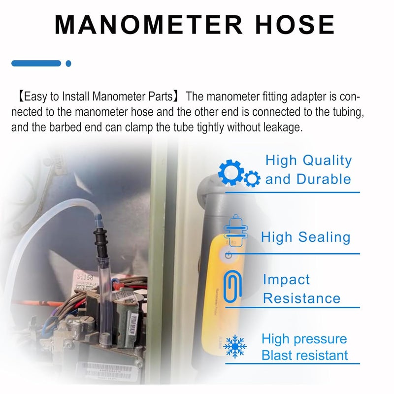 ZIBOO RMA316 Manometer Tube Adapter, 3/16" to 5/16 Compatible with Fieldpiece JL3KM2 ，SDMN5，SDMN6，ADMN2 Compatible with Klein Tools ET180 - Image 4
